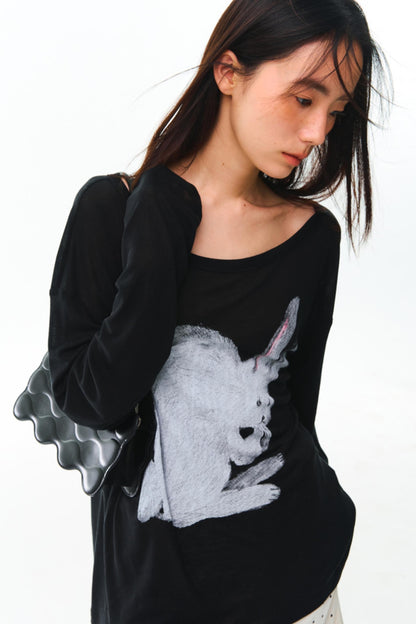 Hand-Painted Tencel Long Sleeve Top