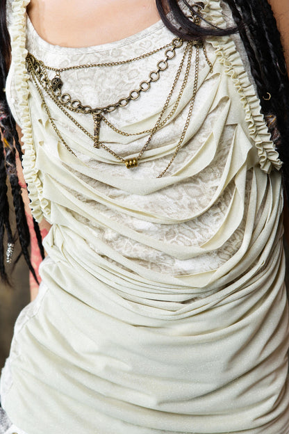 Fake Two Piece Vest Top