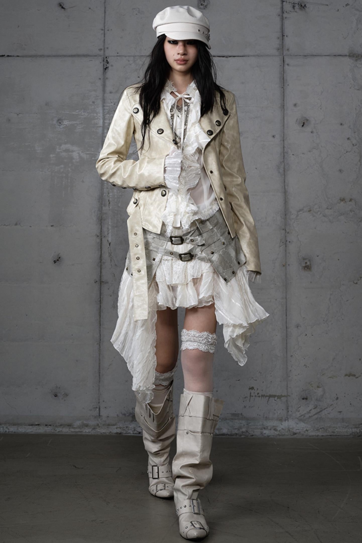 Embroidery Deconstructed  Short Leather Jacket