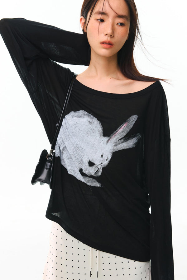 Hand-Painted Tencel Long Sleeve Top