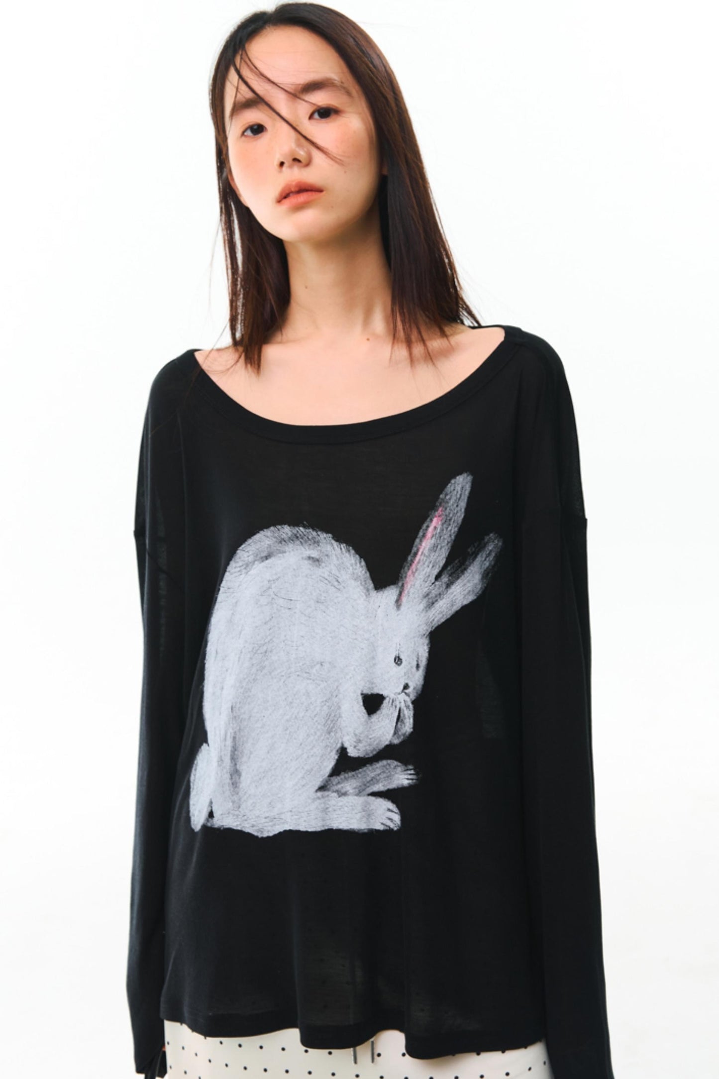 Hand-Painted Tencel Long Sleeve Top