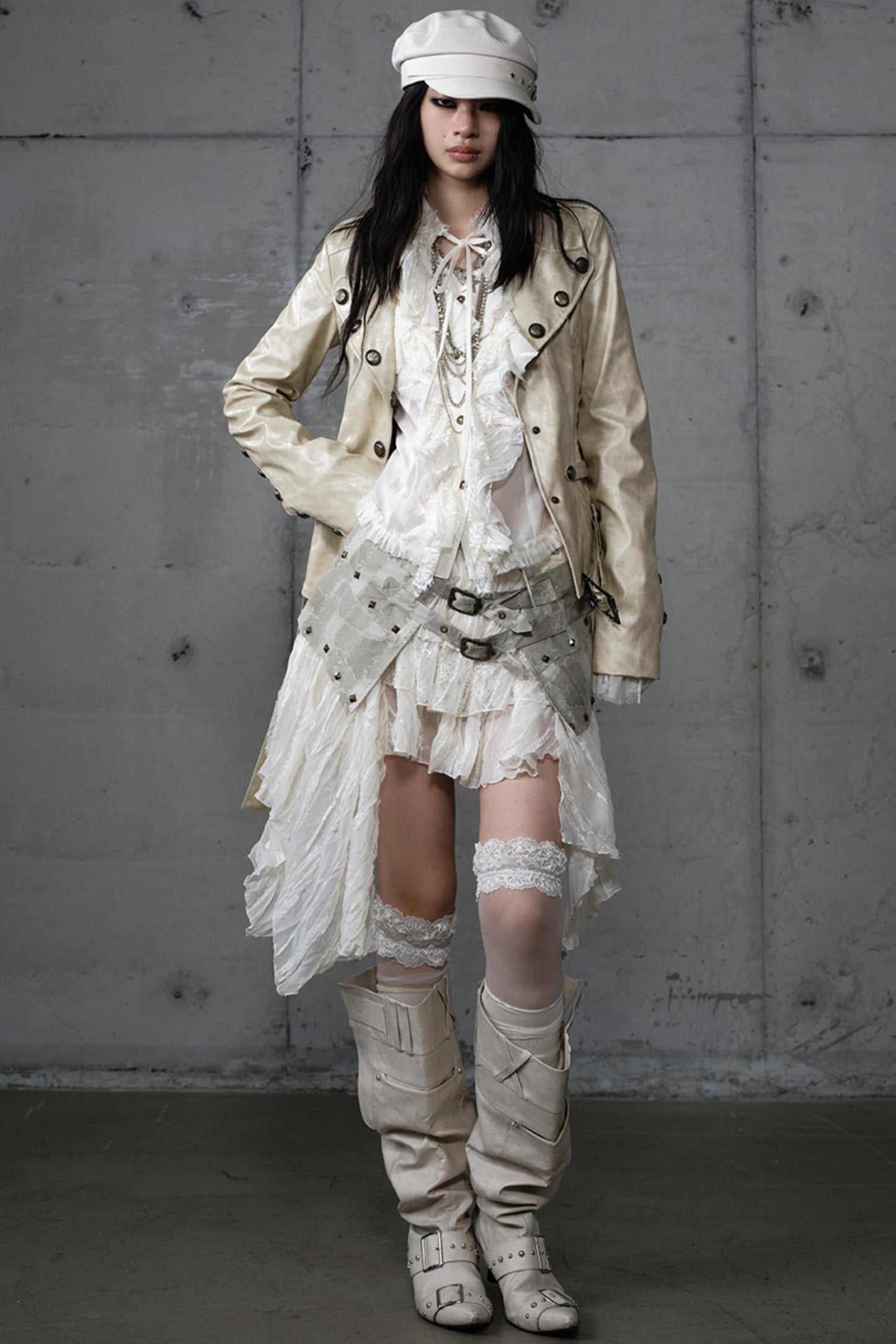 Embroidery Deconstructed  Short Leather Jacket