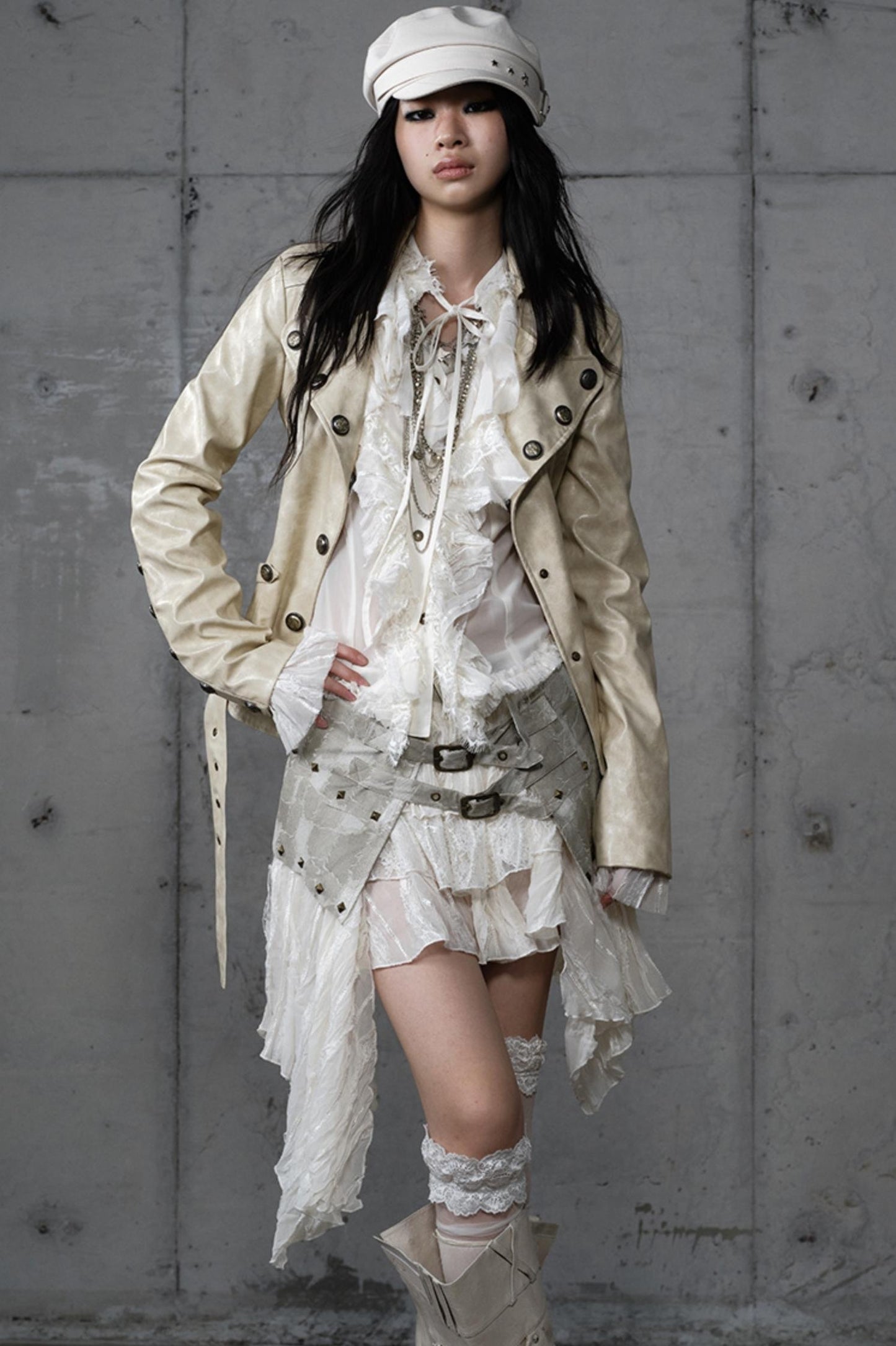 Embroidery Deconstructed  Short Leather Jacket