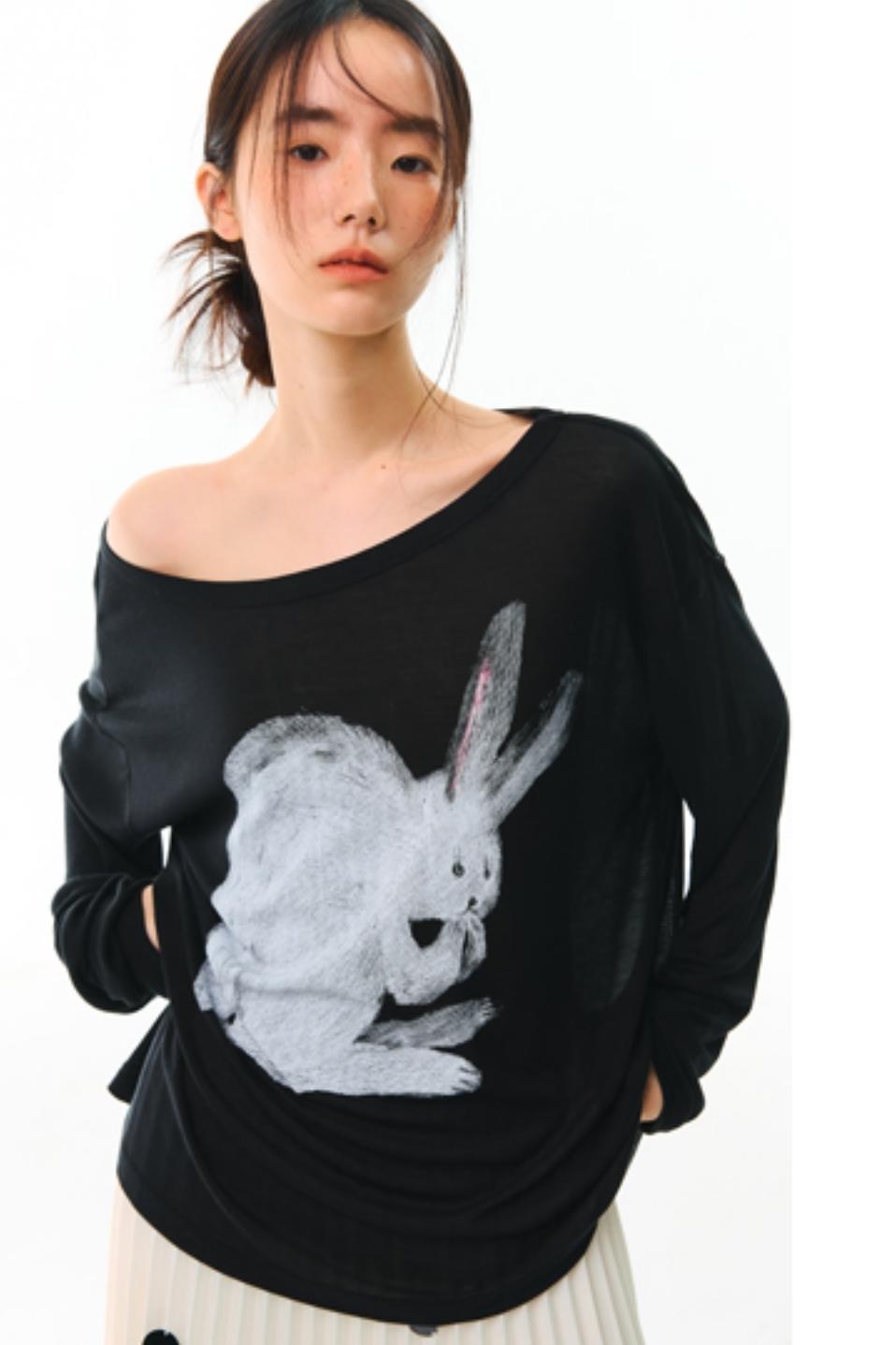 Hand-Painted Tencel Long Sleeve Top