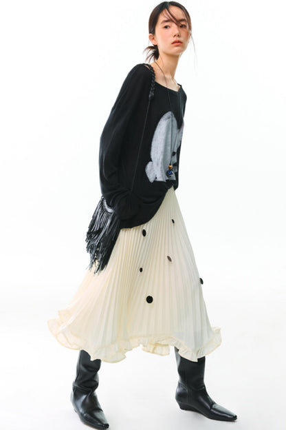 Hand-Painted Tencel Long Sleeve Top