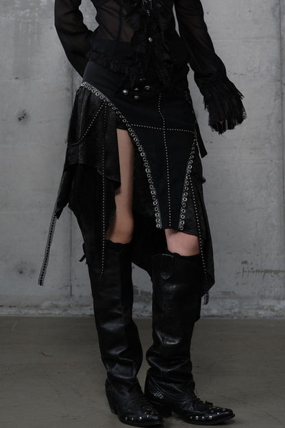 Irregular Leaky Leg Skirt