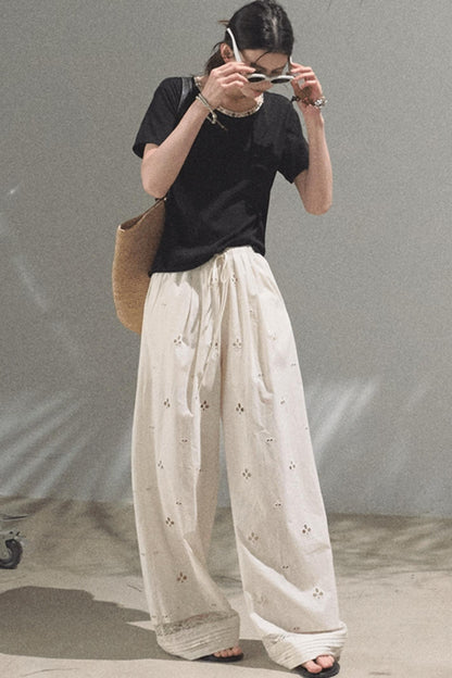 Self-Love Embroidered Summer Pants