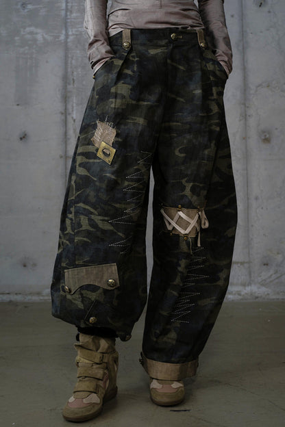 Heavy Industry Embroidery Camouflage Trousers
