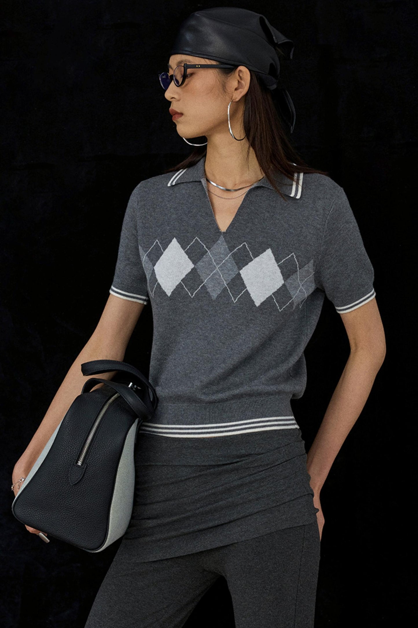 Vintage Diamond V-Neck Tee