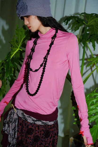 Autumn Solid Turtleneck Top