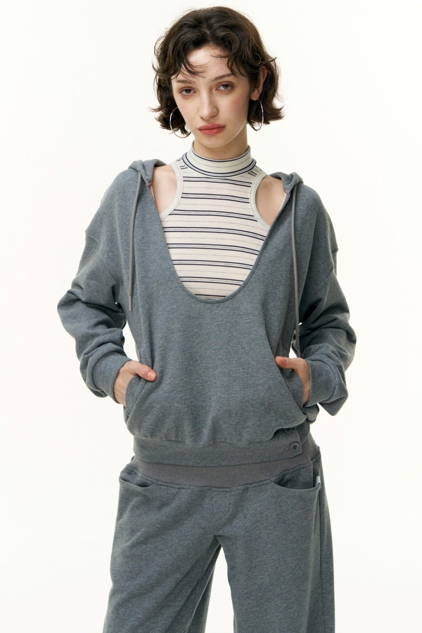 Layered Cotton Sweatshirt Set-Up