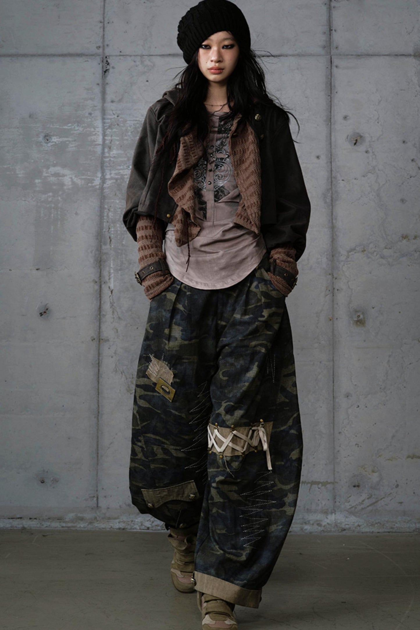 Heavy Industry Embroidery Camouflage Trousers
