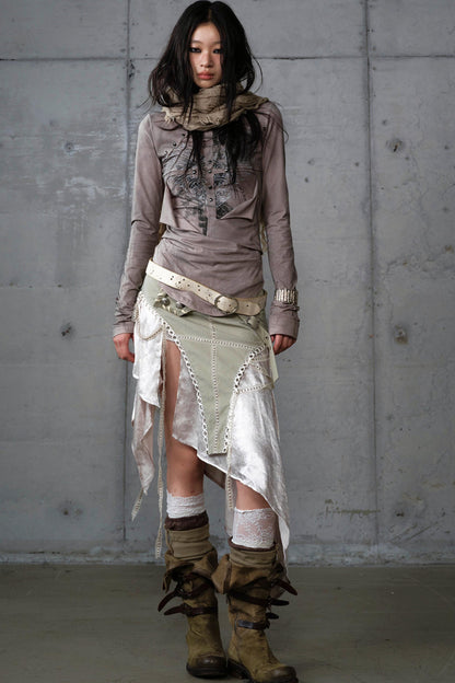 Vintage Distressed Long Sleeve Knitted Base Layer