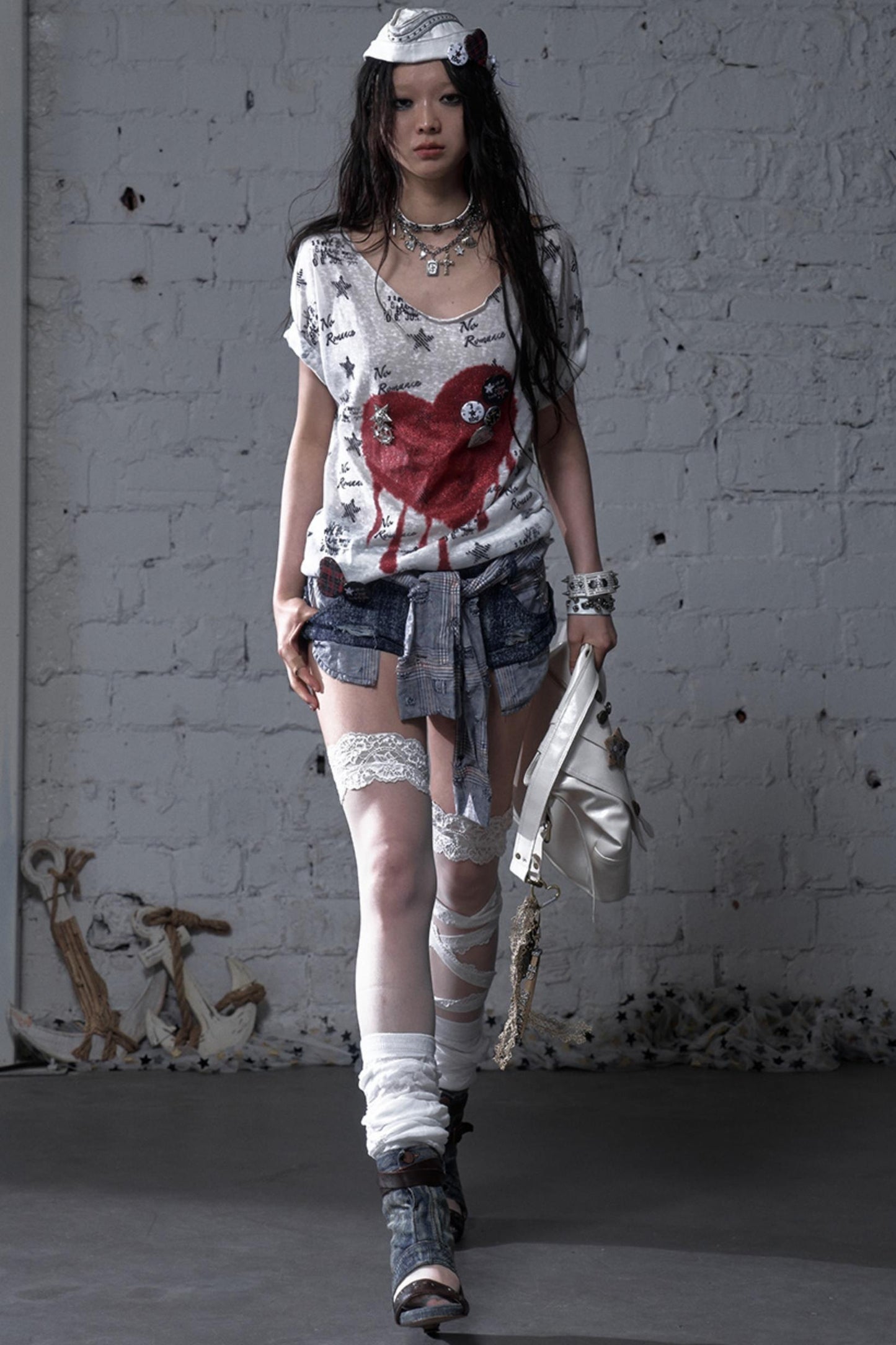 Sailor Style Printed Loose T-Shirt