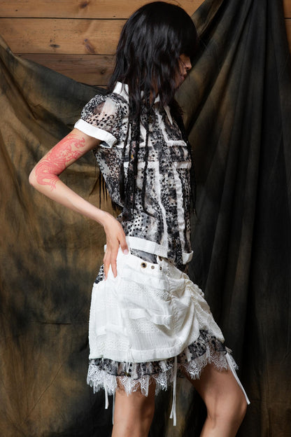 Millennium Chiffon Patch Cross Shirt