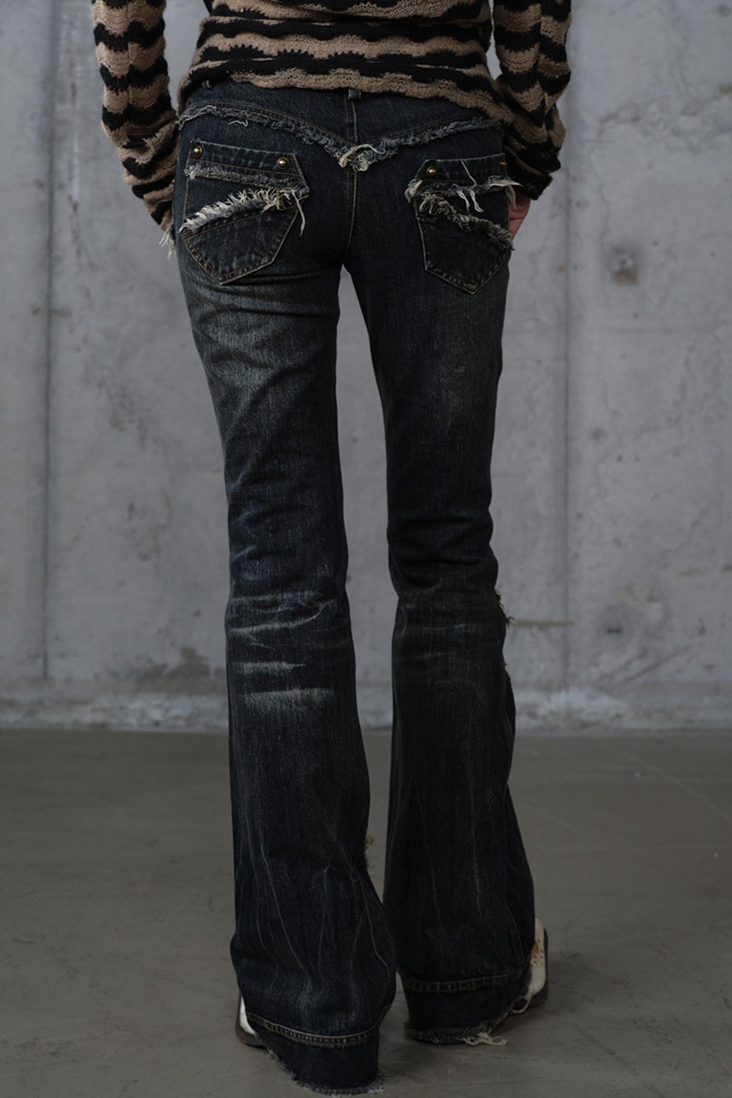 Distressed Straight Slim Jeans