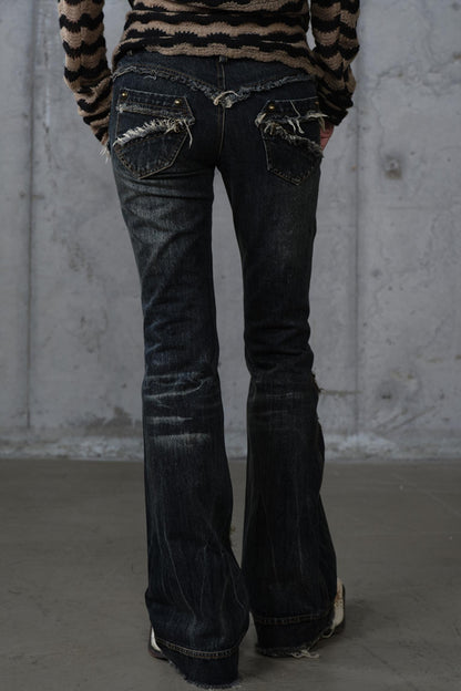 Distressed Straight Slim Jeans