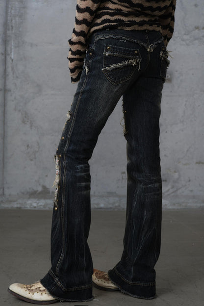 Distressed Straight Slim Jeans