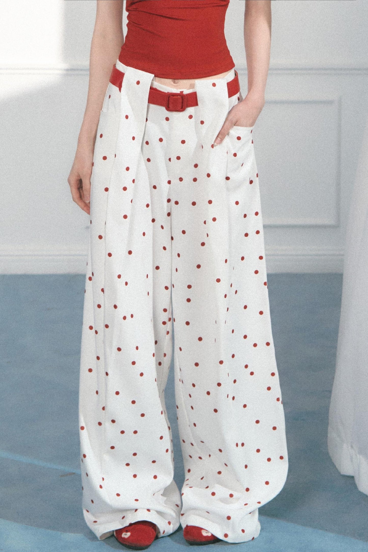 Polka Dot Wide Leg Pants