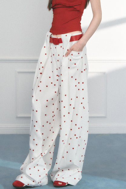 Polka Dot Wide Leg Pants