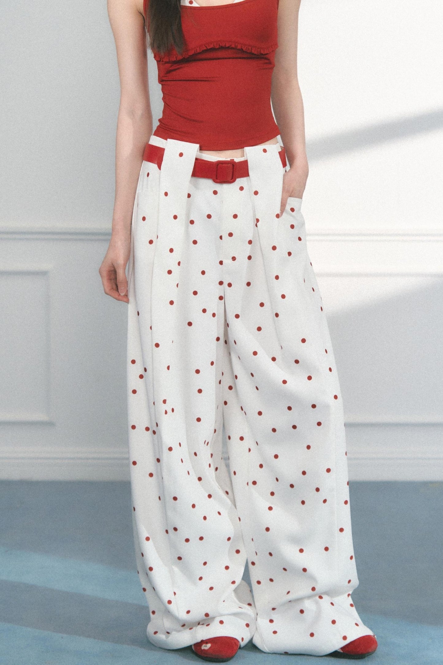 Polka Dot Wide Leg Pants