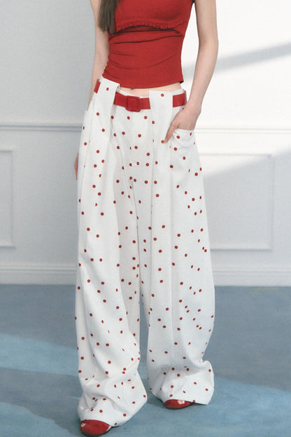Polka Dot Wide Leg Pants