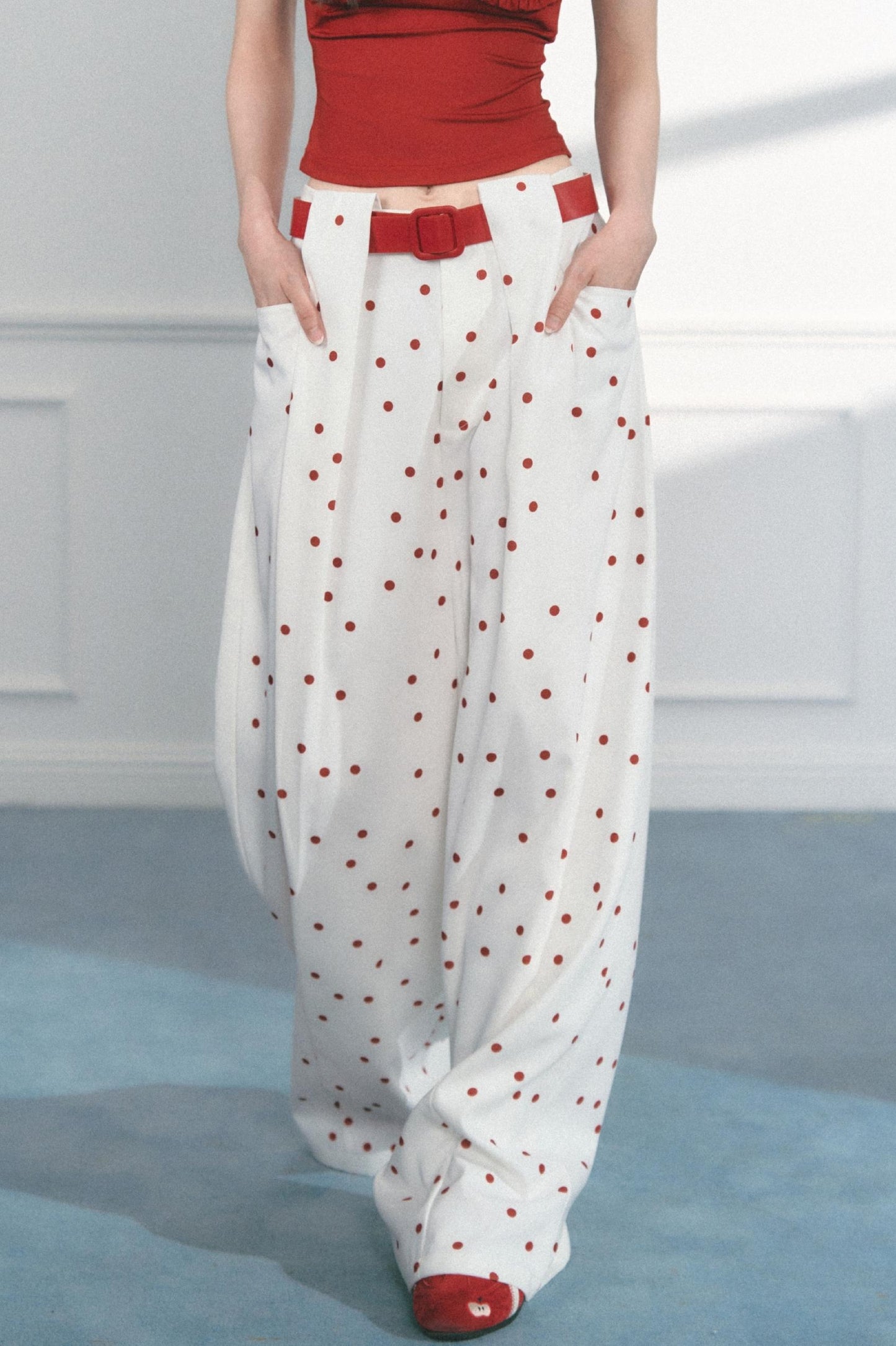 Polka Dot Wide Leg Pants