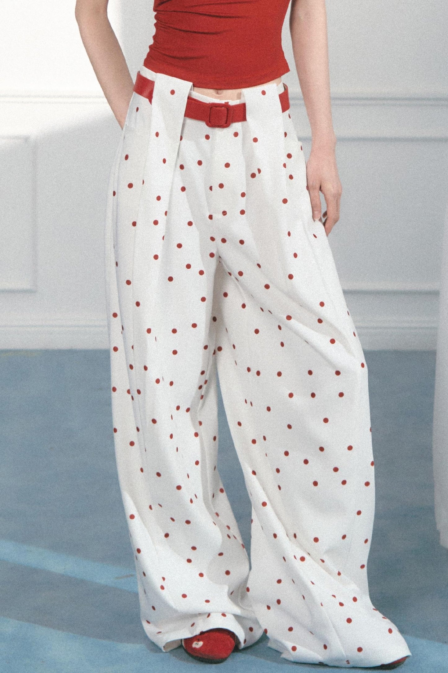 Polka Dot Wide Leg Pants