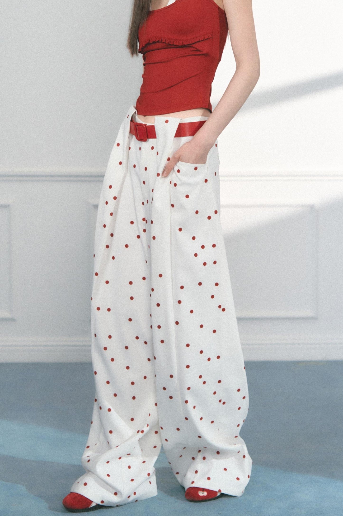 Polka Dot Wide Leg Pants