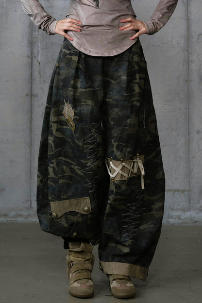 Heavy Industry Embroidery Camouflage Trousers