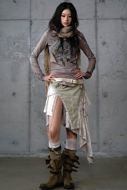 Vintage Distressed Long Sleeve Knitted Base Layer