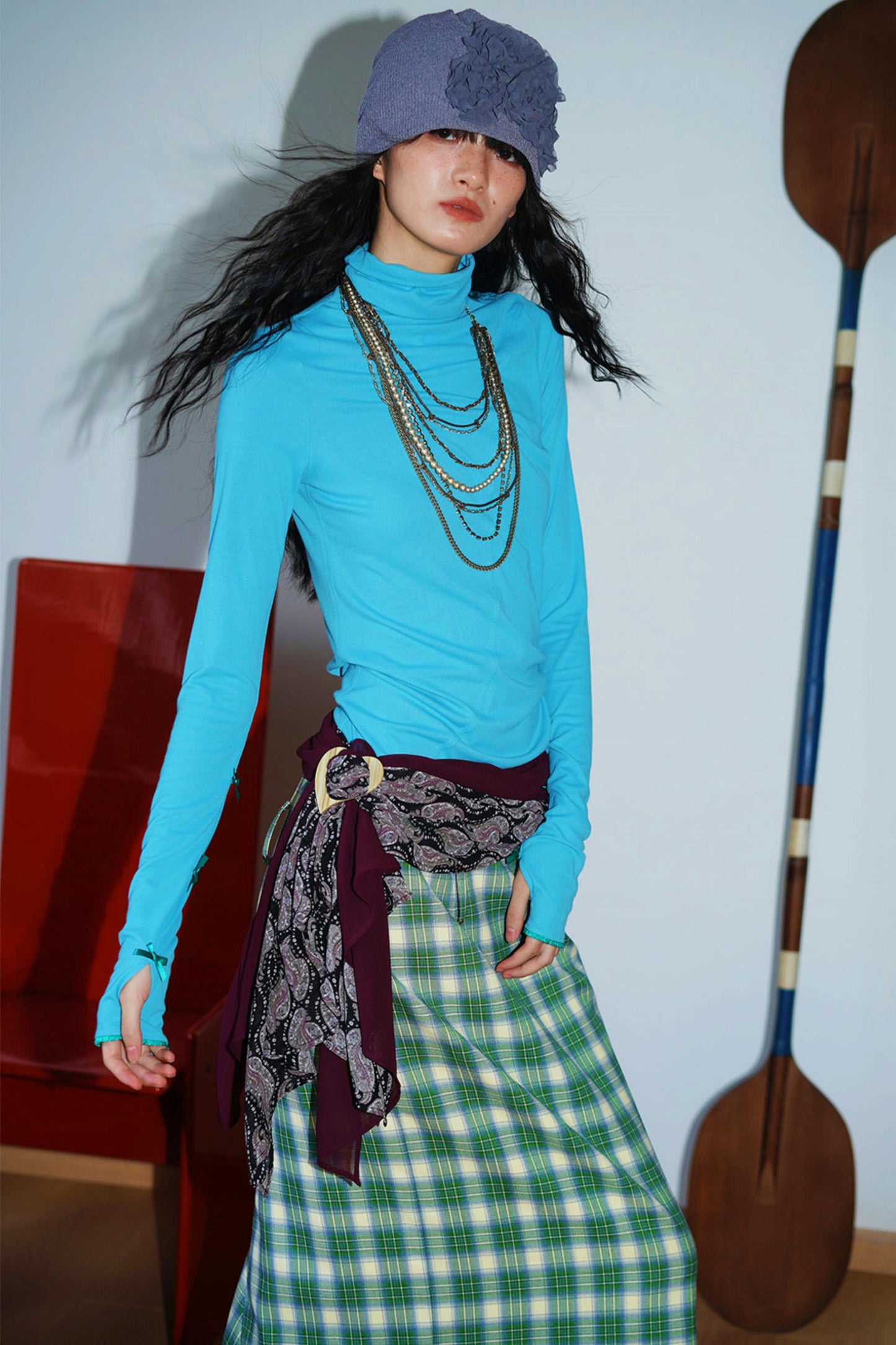 Autumn Solid Turtleneck Top