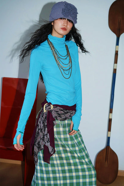 Autumn Solid Turtleneck Top