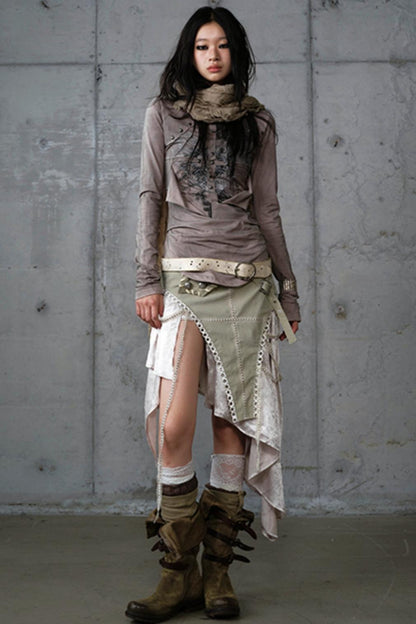 Vintage Distressed Long Sleeve Knitted Base Layer