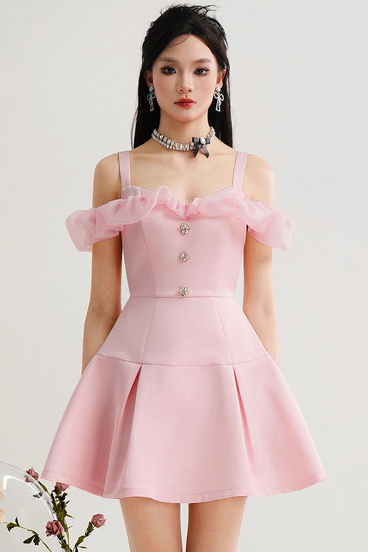 Satin Pink Mini Dress