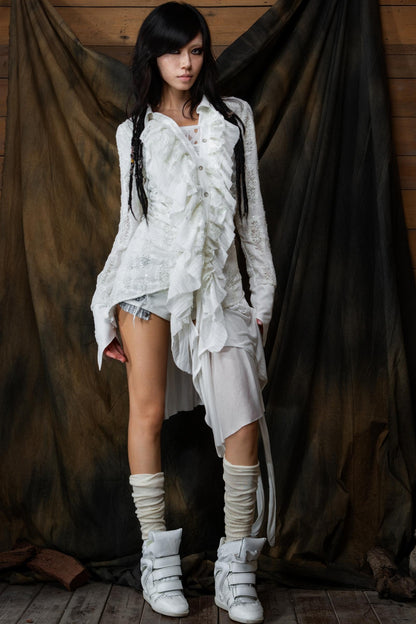 Vintage Ruffled Cardigan