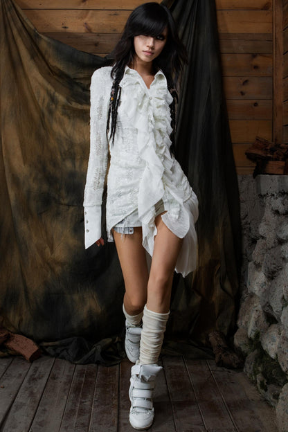 Vintage Ruffled Cardigan