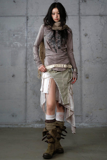 Vintage Distressed Long Sleeve Knitted Base Layer