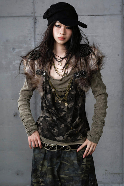 Vintage Plush Punk Knight Vest