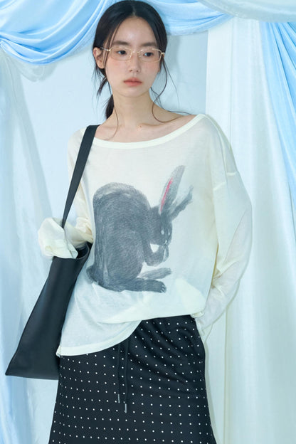 Hand-Painted Tencel Long Sleeve Top