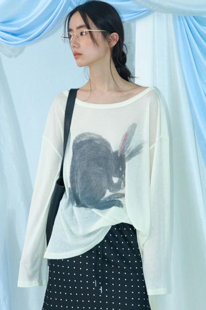 Hand-Painted Tencel Long Sleeve Top