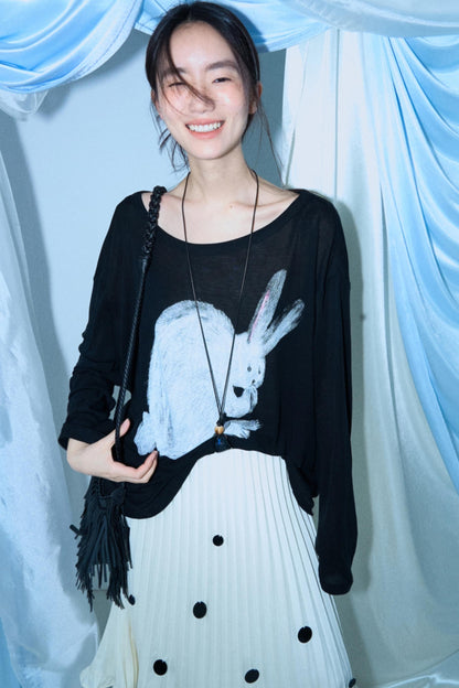 Hand-Painted Tencel Long Sleeve Top