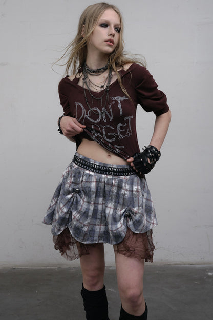 Straight silhouette Plaid Skirt