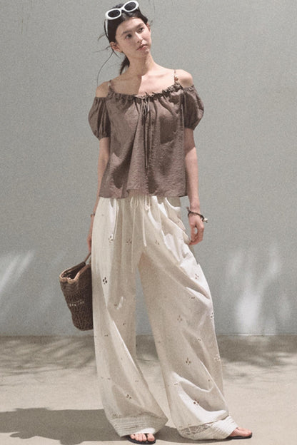 Self-Love Embroidered Summer Pants