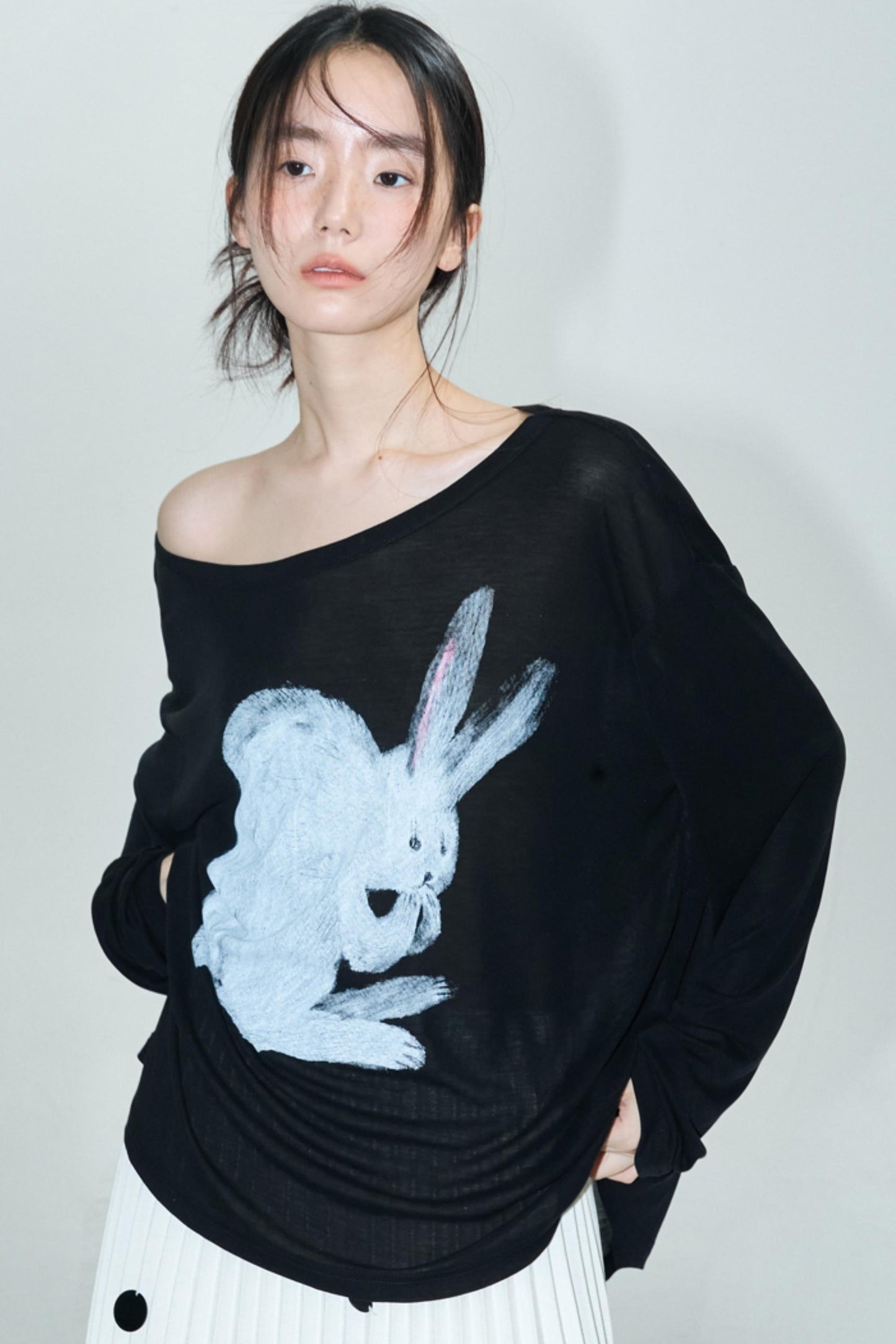 Hand-Painted Tencel Long Sleeve Top