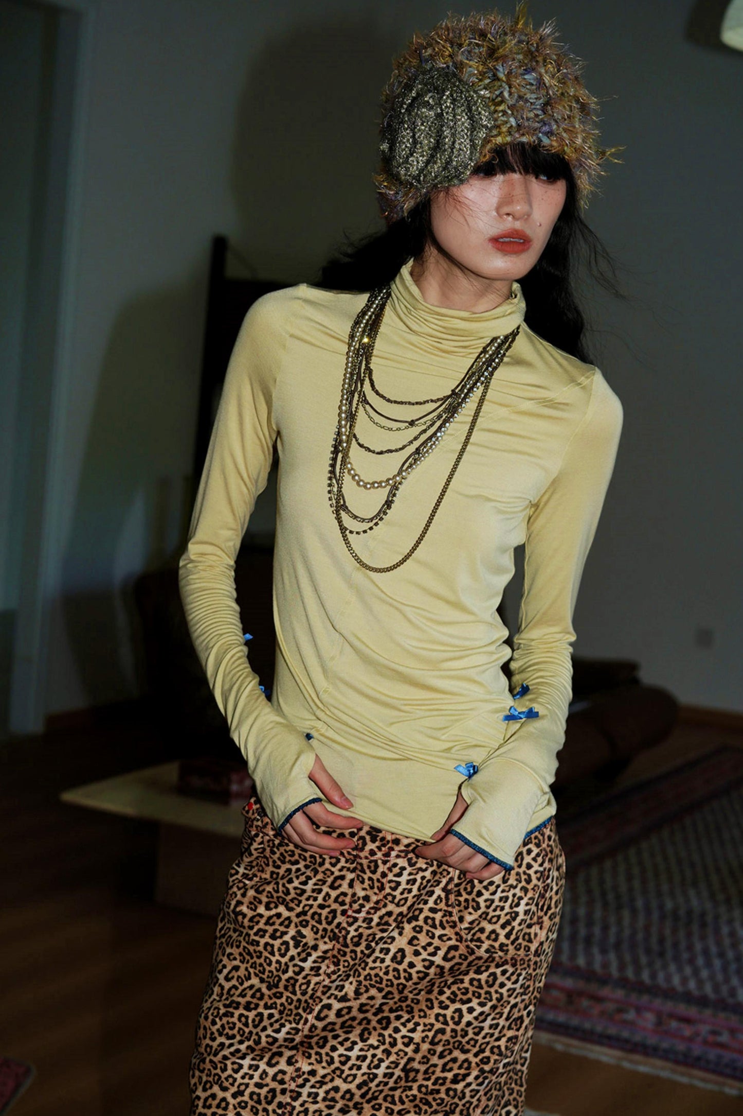 Autumn Solid Turtleneck Top