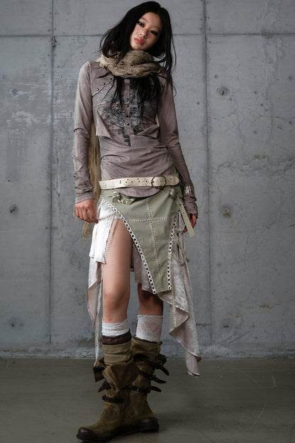 Vintage Distressed Long Sleeve Knitted Base Layer