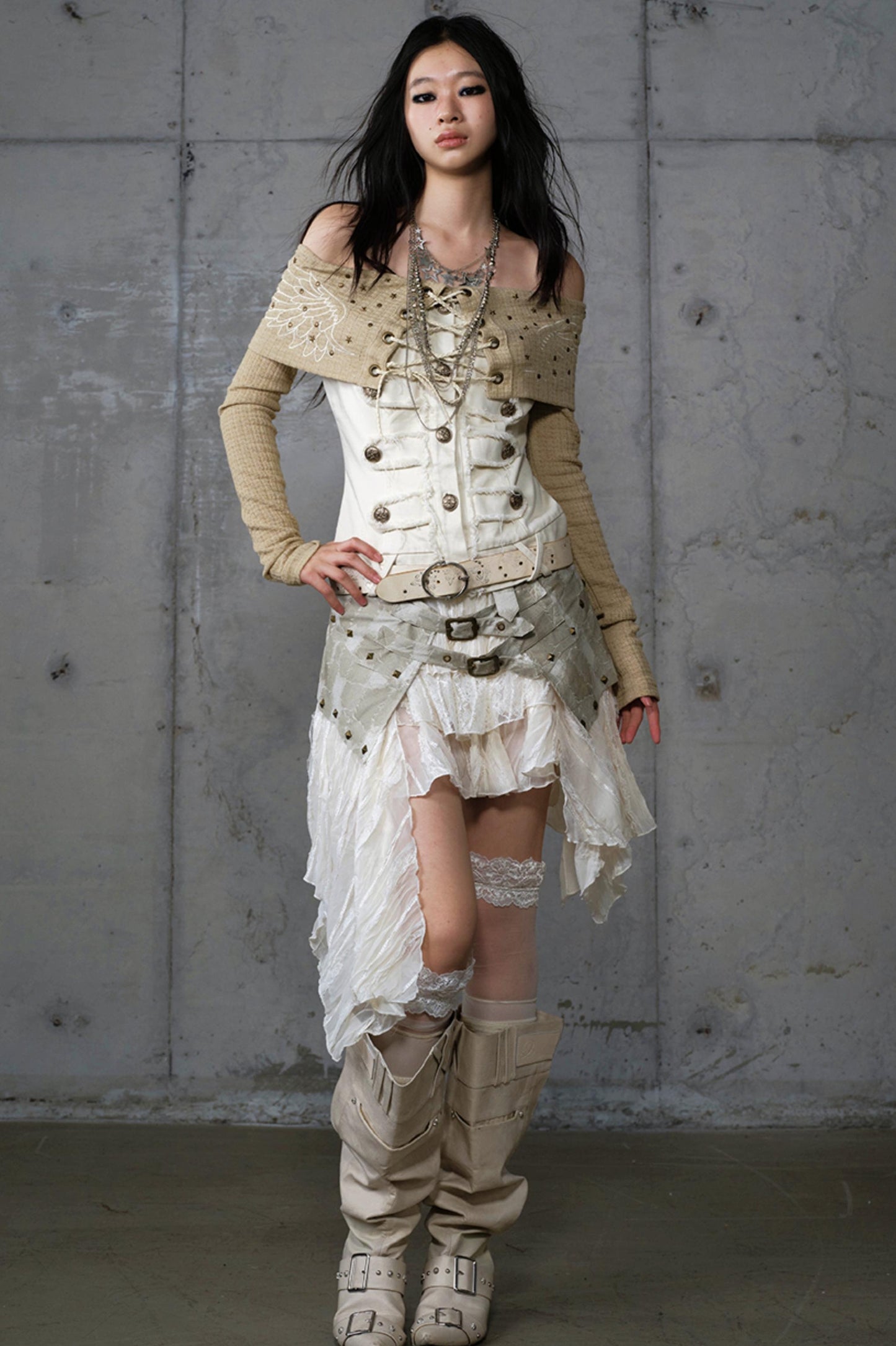 Vintage Denim Embroidered Long Sleeve Shirt