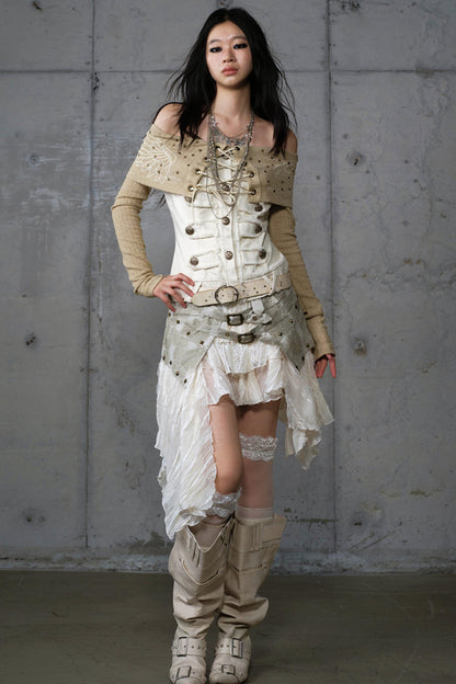 Vintage Denim Embroidered Long Sleeve Shirt