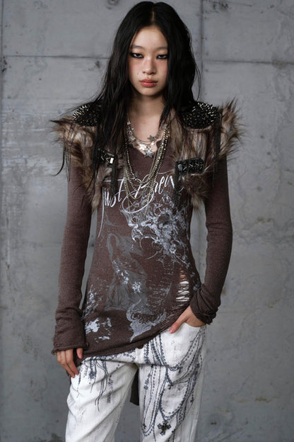 Vintage Plush Punk Knight Vest